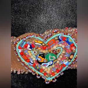 Vintage Handmade boho beaded belt Murano beads amazing piece rare find​